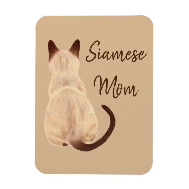 Sasha Siamese Cat Mamma Kattunge Tittar Away Teckn Magnet (Vertikal)