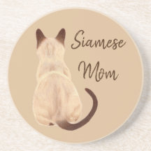 Sasha Siamese Cat Mamma Kattunge Tittar bakifrån