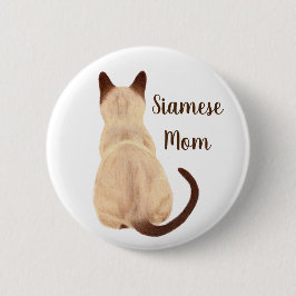 Sasha Siamesisk Kattmamma Kitty Tittar Åt Sidorna  Knapp