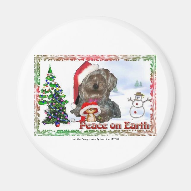 Sasha Sydney Silky Hund Mouse Helgdag Gifts Magnet (Framsidan)