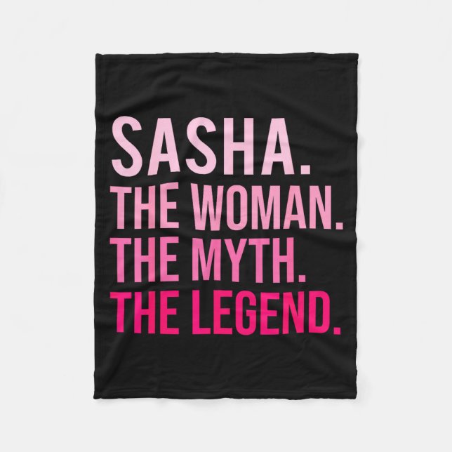 Sasha The Woman The Myth The Legend Funny Valentin Fleecefilt (Framsidan)