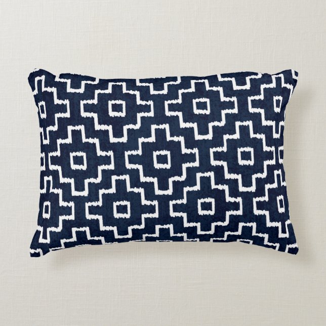 Sashiko seamless indigo dye pattern with tradition prydnadskudde (Framsidan)