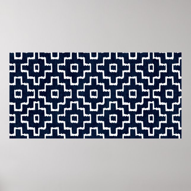 Sashiko sömlös indigo dye mönster med tradition poster (Framsidan)