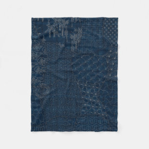 Sashiko-stil broderidesign - fleecefilt