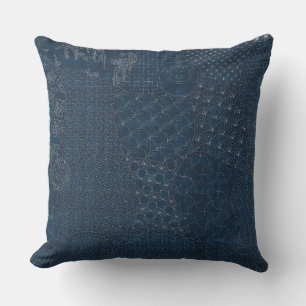 Sashiko-stil broderidesign - utomhuskudde