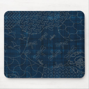 Sashiko-stil broderiefterföljd musmatta