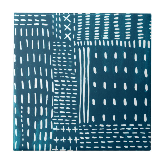 Sashiko Stitches Kakelplatta (Framsidan)