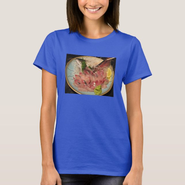 Sashimi 刺身 ... Japansk mat Tee Shirt (Framsida)