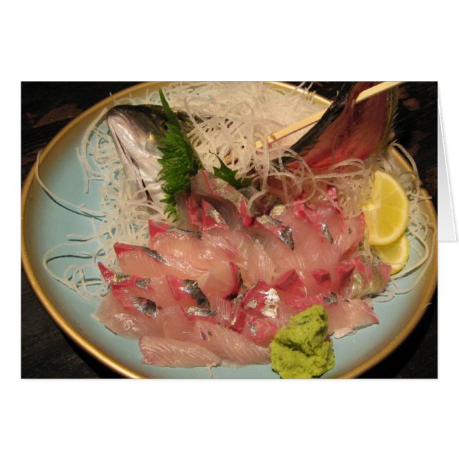 Sashimi 刺 身 hälsningskort (Framsidan Horizontal)