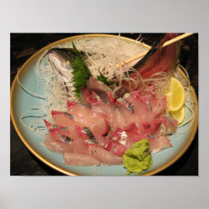 Sashimi 刺 身.. Japansk mat Poster