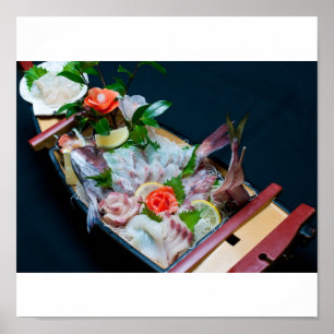 Sashimi i Japan, japanska Cuisineet Poster