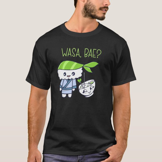 Sashimi Japansk Mat Wasa Bae Lax Sushi T Shirt (Framsida)