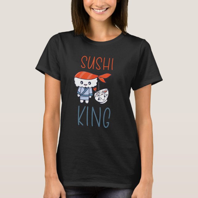Sashimi Japanska Food Sushi Kung Salmon Sushi T Shirt (Framsida)
