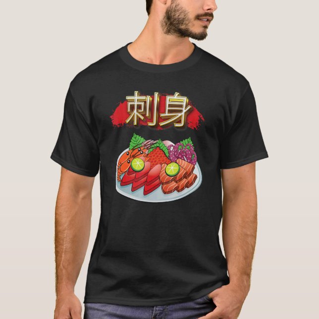 Sashimi Japanska Foodie T Shirt (Framsida)