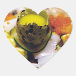 Sashimi Salmon Tuna Fish Seafood Caviar Japanska Hjärtformat Klistermärke