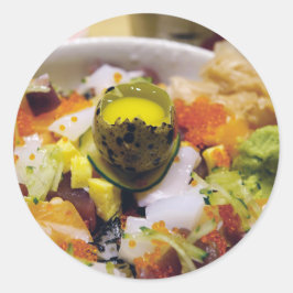 Sashimi Salmon Tuna Fish Seafood Caviar Japanska Runt Klistermärke