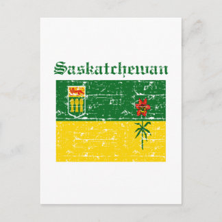 Saskatchewan Canada-Flagga design Vykort