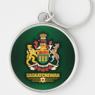 Saskatchewan COA Rund Silverfärgad Nyckelring