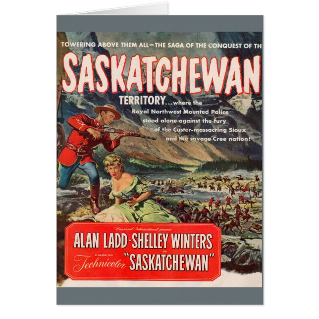 Saskatchewan-filmen poster en bild hälsningskort (Framsidan)