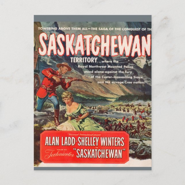 Saskatchewan-filmen poster en bild vykort (Framsida)
