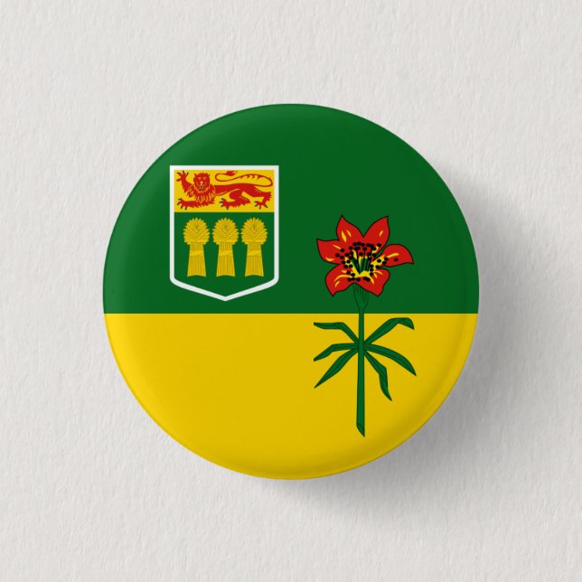 Saskatchewan Flagga (CANADA) Knapp (Framsida)