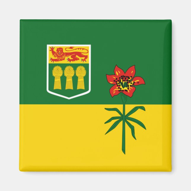 Saskatchewan Flagga (CANADA) Magnet (Framsidan)