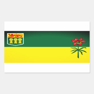 Saskatchewan Flagga (CANADA) Rektangulärt Klistermärke