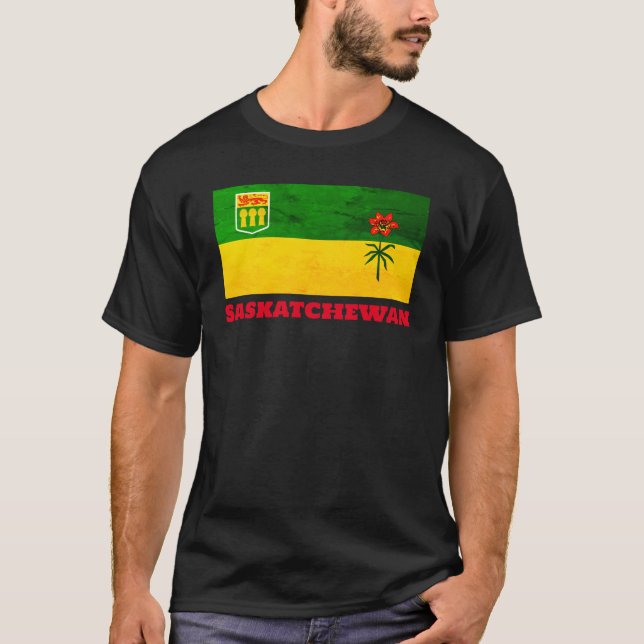 Saskatchewan Flagga (CANADA) T Shirt (Framsida)