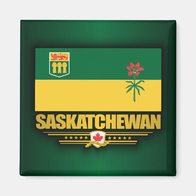 Saskatchewan Flagga Magnet (Framsidan)