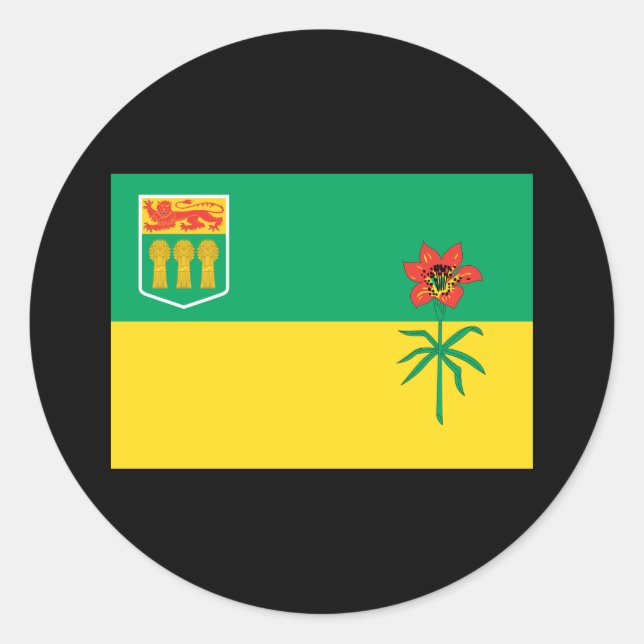 SASKATCHEWAN FLAGGA RUNT KLISTERMÄRKE (Framsida)