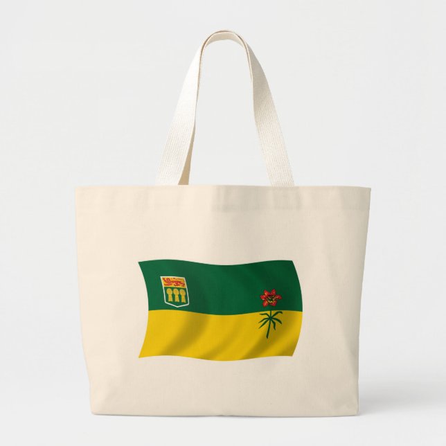 Saskatchewan Flagga Tote Bag Jumbo Tygkasse (Framsidan)