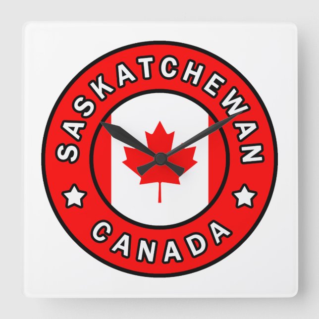 Saskatchewan Kanada Fyrkantig Klocka (Framsida)