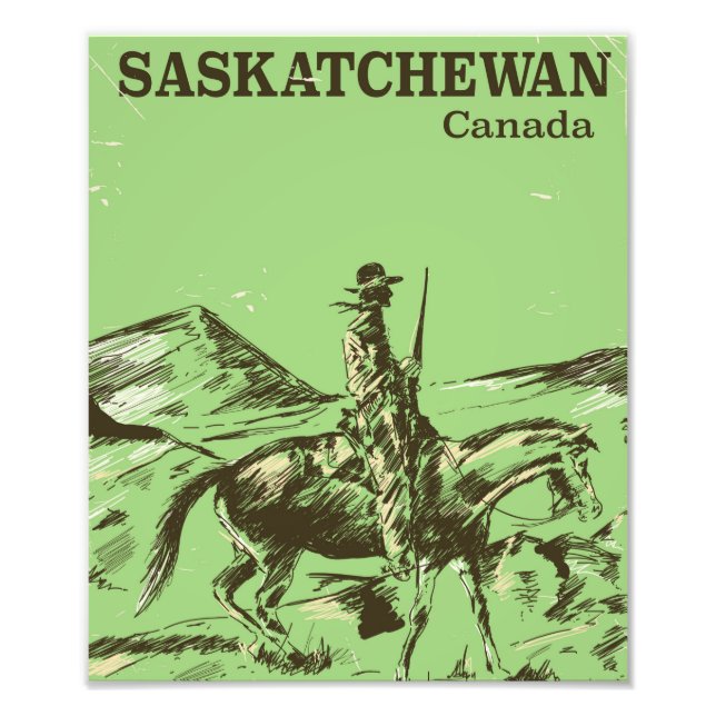 Saskatchewan Kanada vintage resemålningaffisch Fototryck (Framsidan)