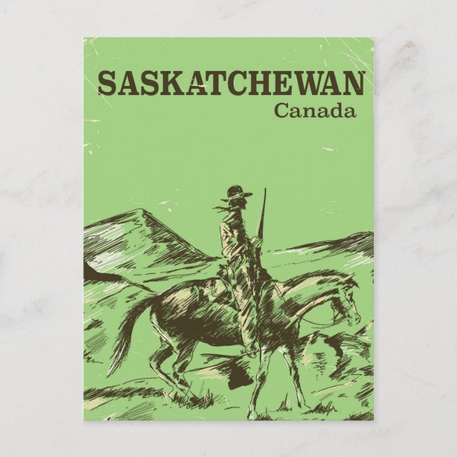 Saskatchewan Kanada vintage resemålningaffisch Vykort (Framsida)
