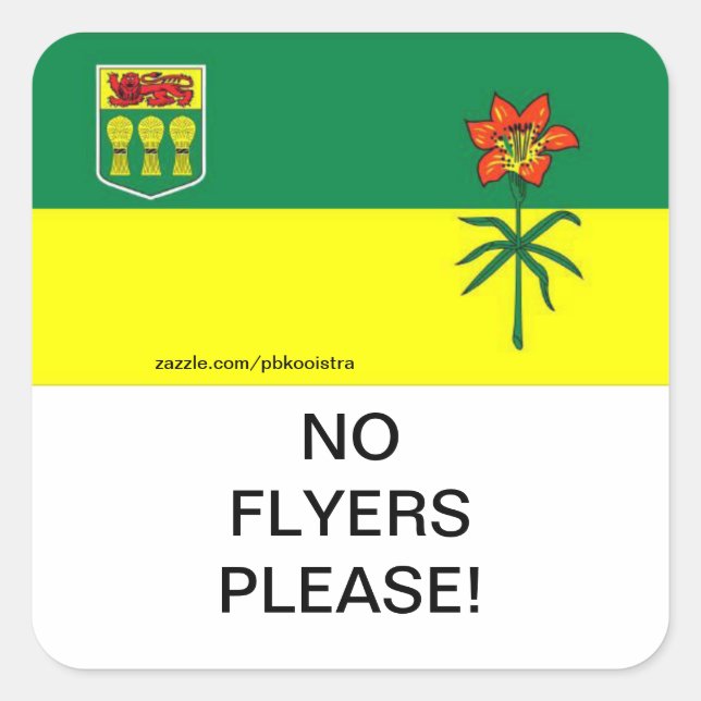 Saskatchewan No Flyers, e-postlådans etikett (Framsida)