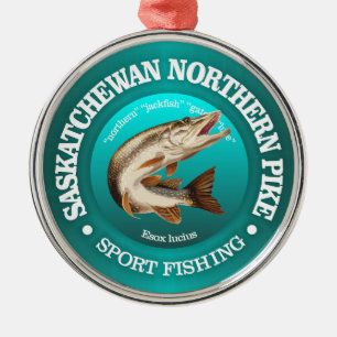 Saskatchewan Pike Fishing Julgransprydnad Metall