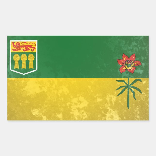 Saskatchewan Rektangulärt Klistermärke (Framsida)