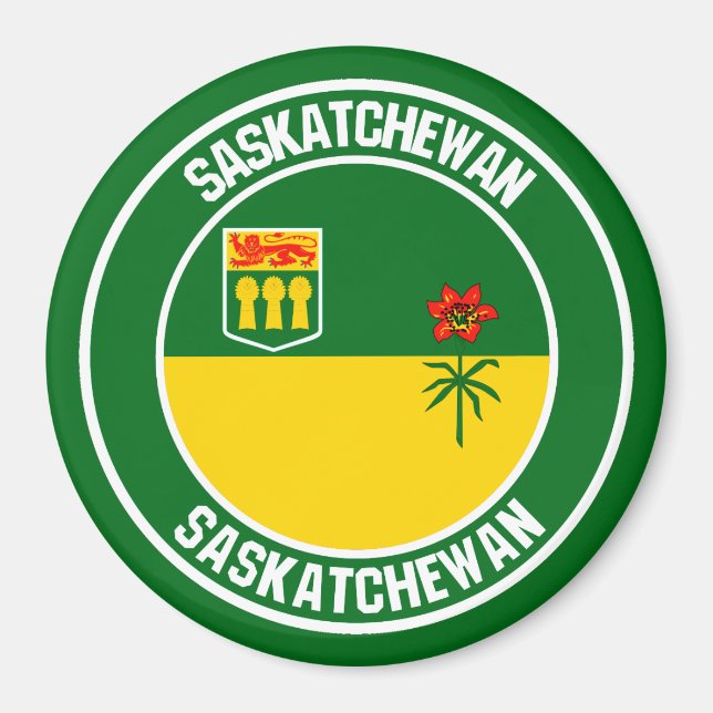 Saskatchewan Round Emblem Magnet (Framsidan)