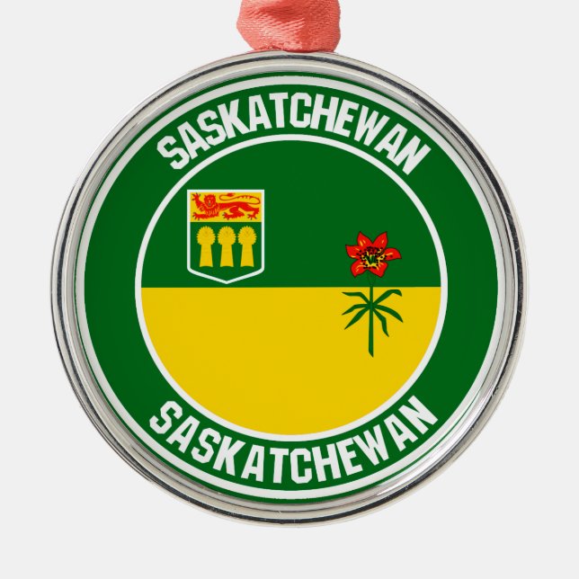 Saskatchewan rundaEmblem Julgransprydnad Metall (Framsidan)