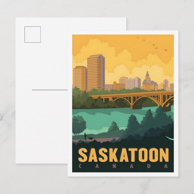 Saskatoon Canada Vintage Travel  Vykort (Fram/baksida)