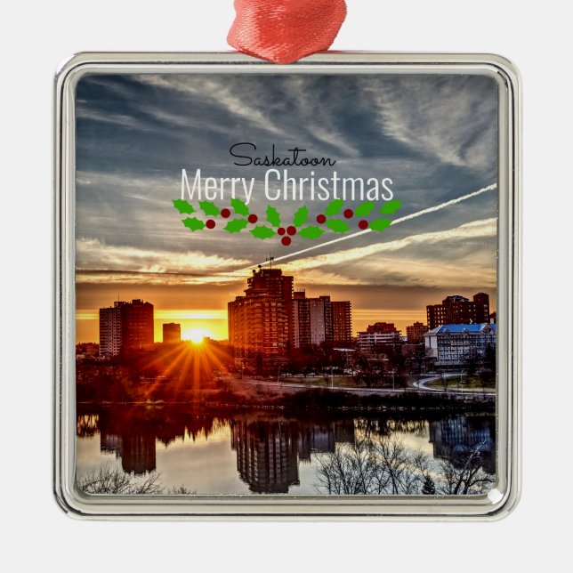 Saskatoon Cityscape Julgransprydnad Metall (Framsidan)