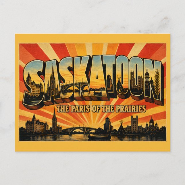 Saskatoon Saskatchewan Paris på prärien Vykort (Framsida)