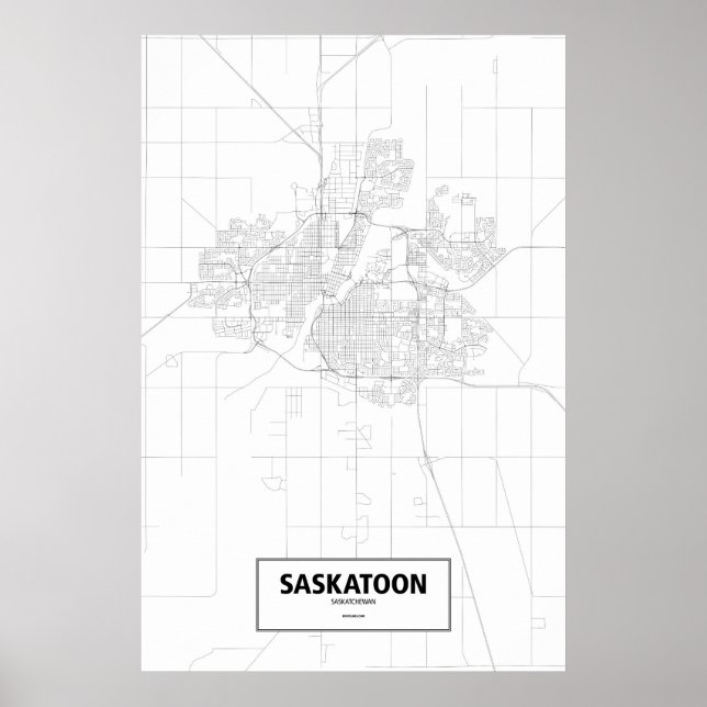 Saskatoon, Saskatchewan (svart på vitt) Poster (Framsidan)