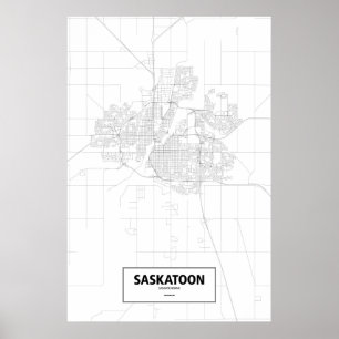 Saskatoon Saskatchewan (svarten på vit) Poster