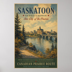 Saskatoon Stjärna på prärien Vintage Affisch