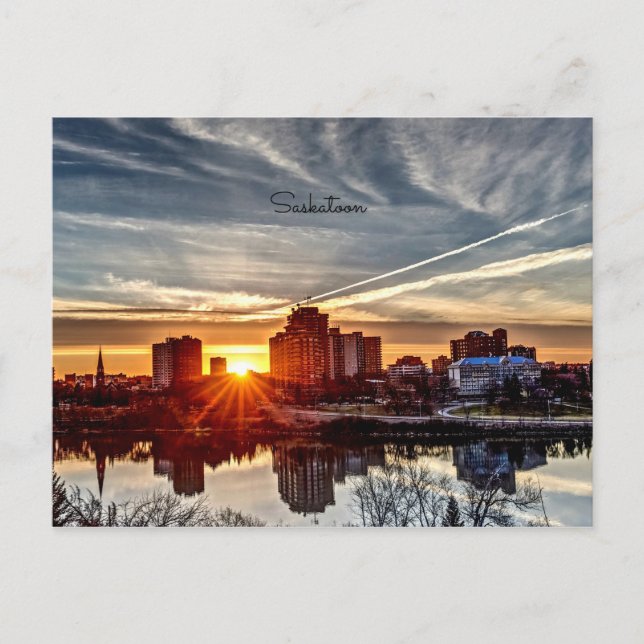 Saskatoon Sunset Vykort (Framsida)