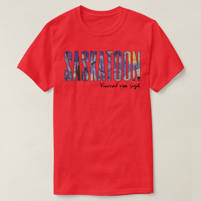 Saskatoon Van Gogh Starry Night Art Vincent Van Go T Shirt (Design framsida)