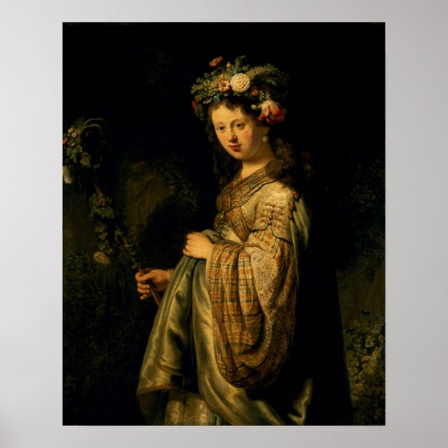 Saskia as Flora, 1634 Poster (Framsidan)
