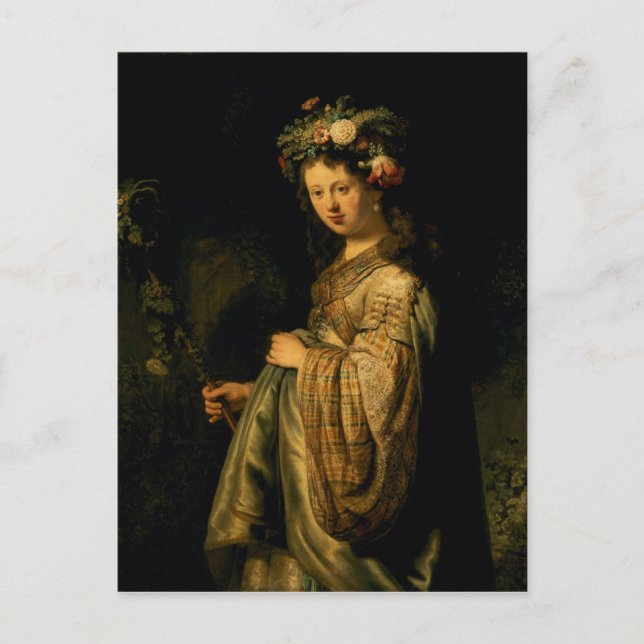 Saskia as Flora, 1634 Vykort (Framsida)