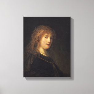 Saskia skåpbil Uylenburgh, c.1634-1640 (olja på Canvastryck